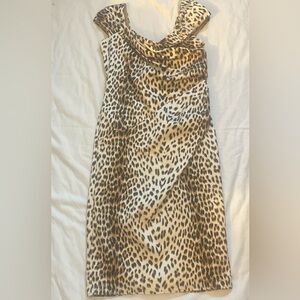 Tadashi Shoji Leopard Print Sleeveless Dress Size 6